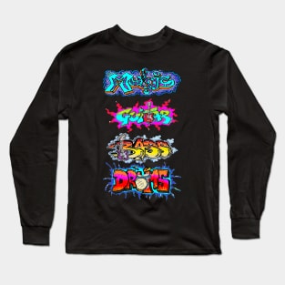 graffiti 4 music tags by LowEndGraphics Long Sleeve T-Shirt